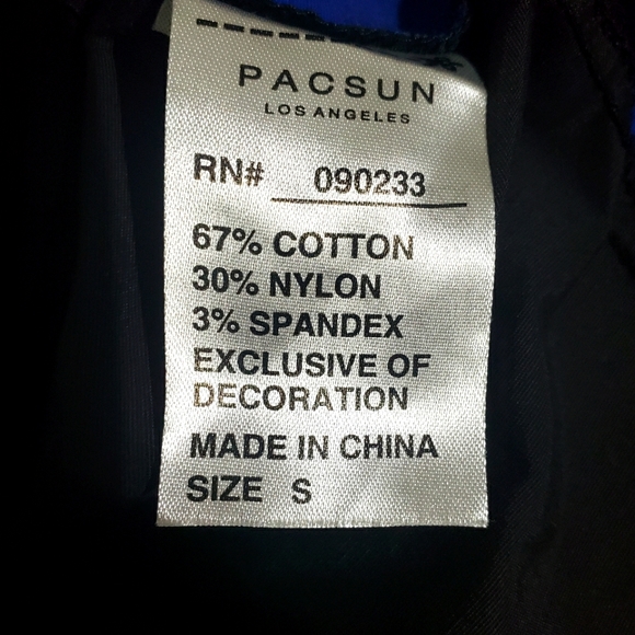 PacSun Ankle Zipper Black Blue and WhiteTrack Pants - Picture 9 of 11